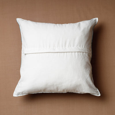 Beige - Block Print Cotton Sanganeri Cushion Cover (16 x 16 in)