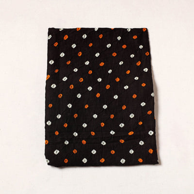Black - Kutch Bandhani Tie-Dye Satin Cotton Precut Fabric