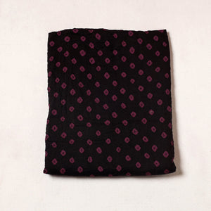 Black - Kutch Bandhani Tie-Dye Satin Cotton Precut Fabric
