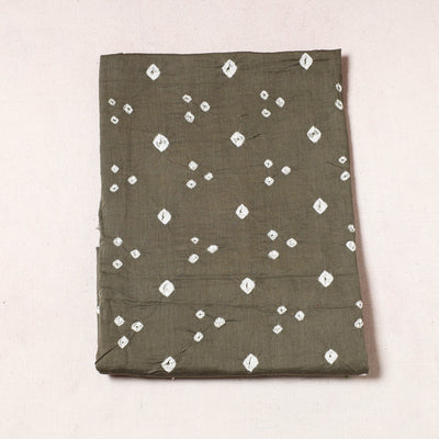 Brown - Kutch Bandhani Tie-Dye Satin Cotton Precut Fabric (0.9 Meter)