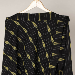 Black - Wrap Around Cotton Pochampally Ikat Skirt