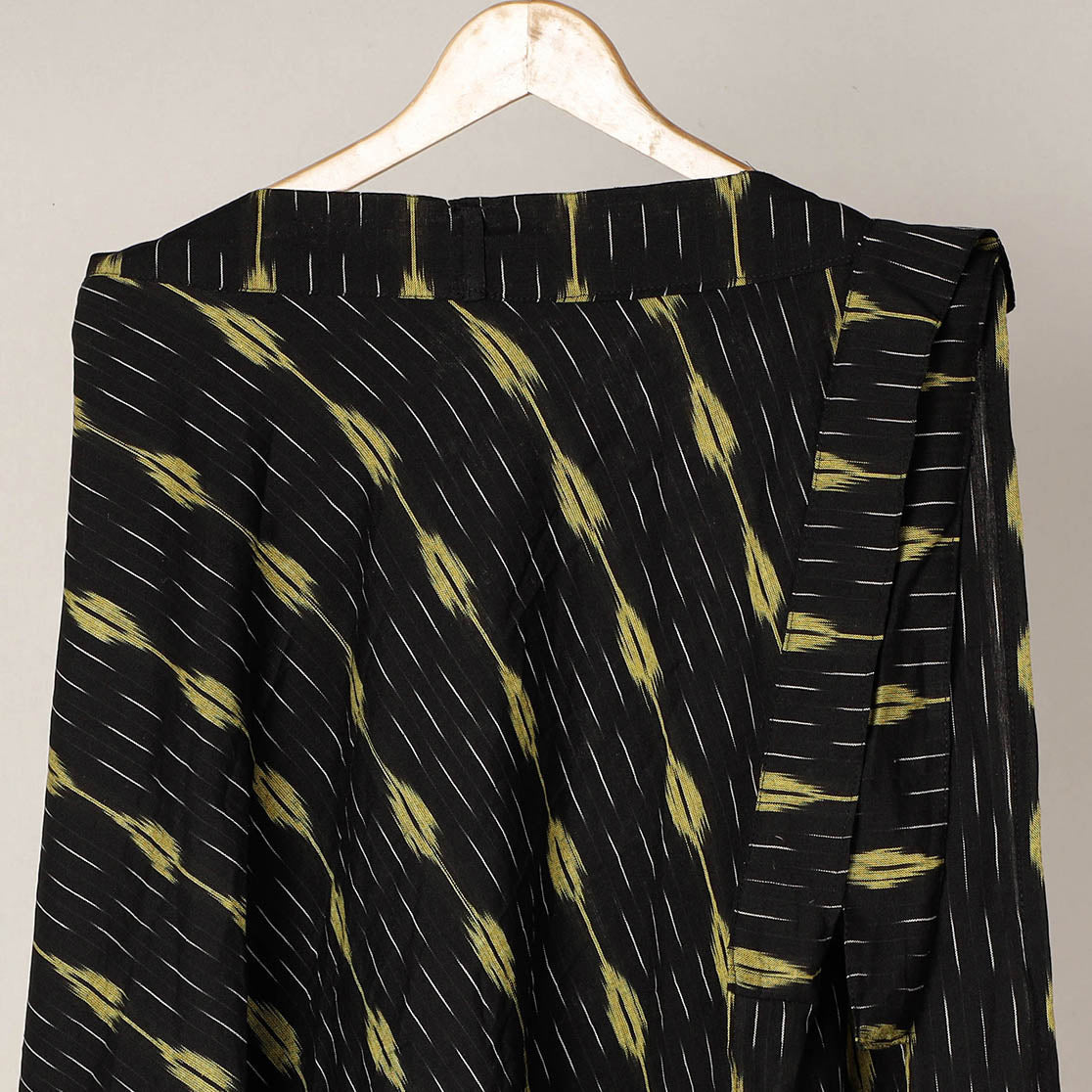 Black - Wrap Around Cotton Pochampally Ikat Skirt