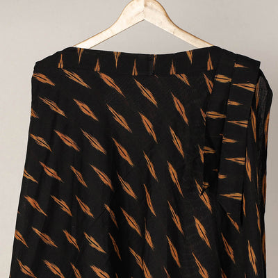 Black - Wrap Around Cotton Pochampally Ikat Skirt