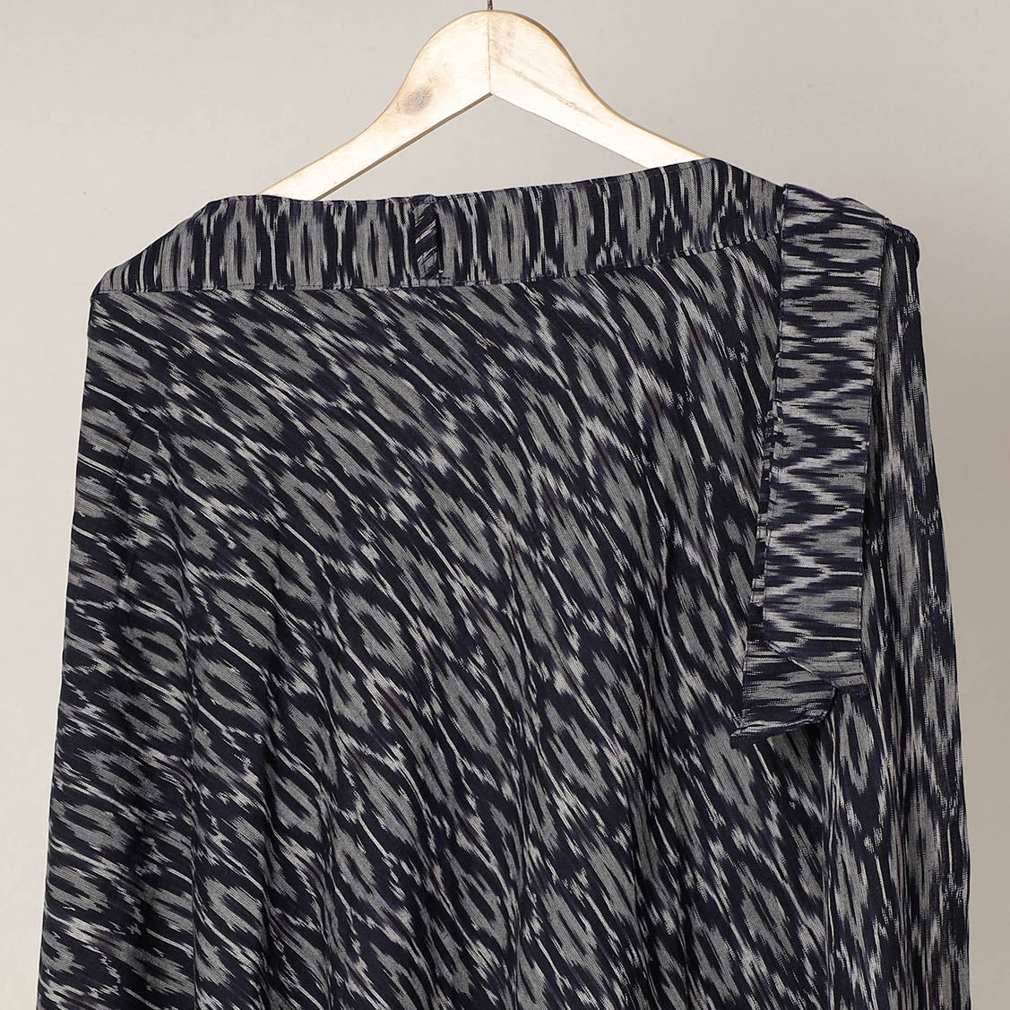 Black - Wrap Around Cotton Pochampally Ikat Skirt