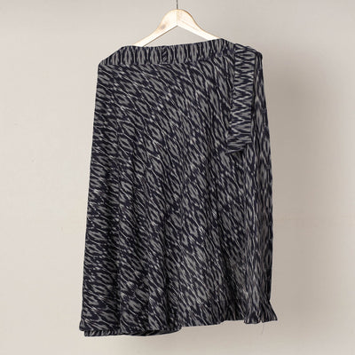 Black - Wrap Around Cotton Pochampally Ikat Skirt