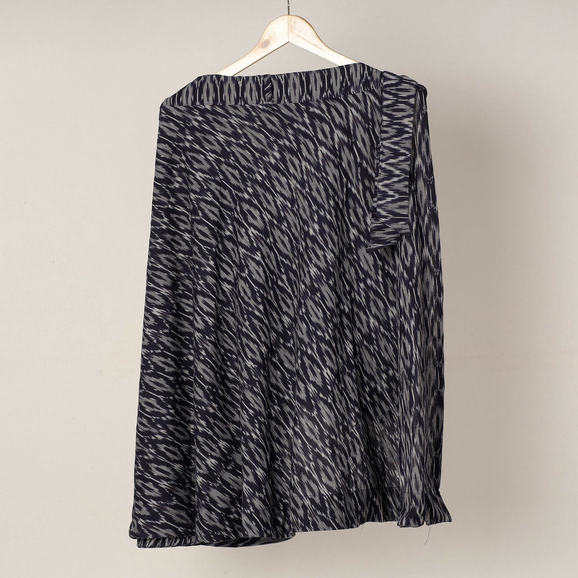 Black - Wrap Around Cotton Pochampally Ikat Skirt