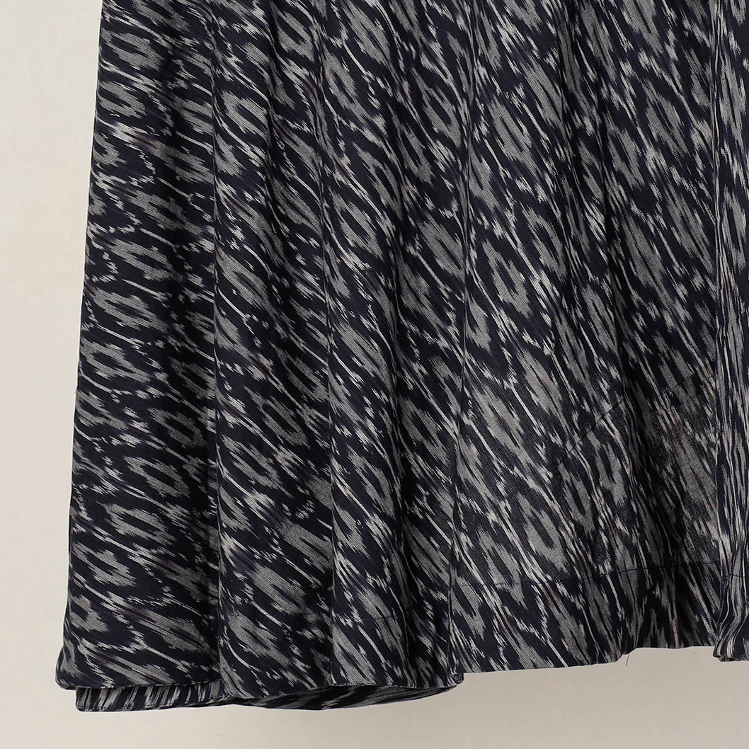 Black - Wrap Around Cotton Pochampally Ikat Skirt