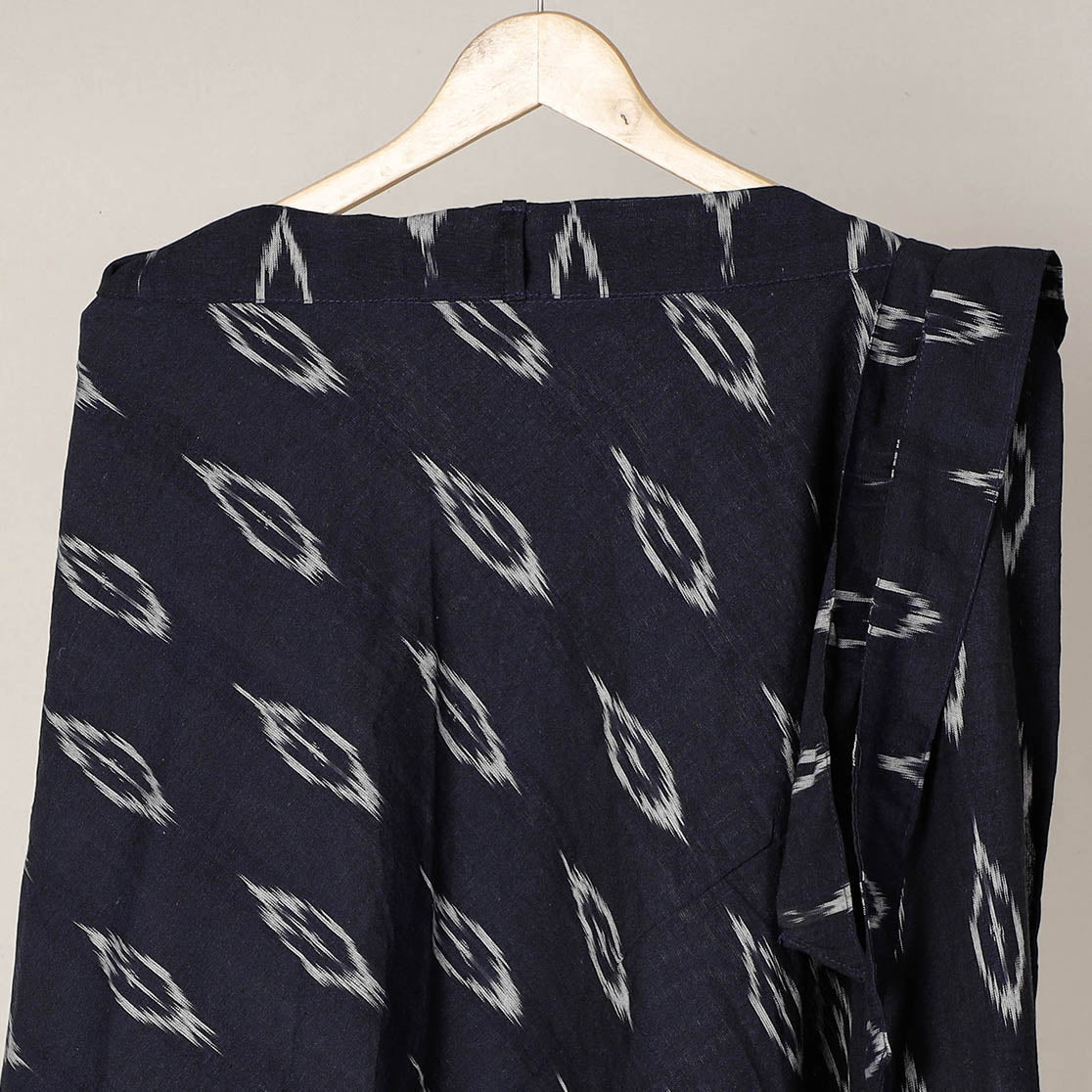 Black - Wrap Around Cotton Pochampally Ikat Skirt