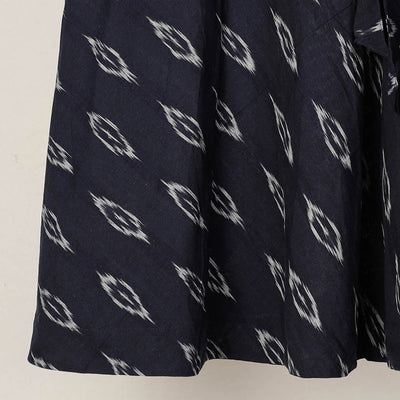 Black - Wrap Around Cotton Pochampally Ikat Skirt