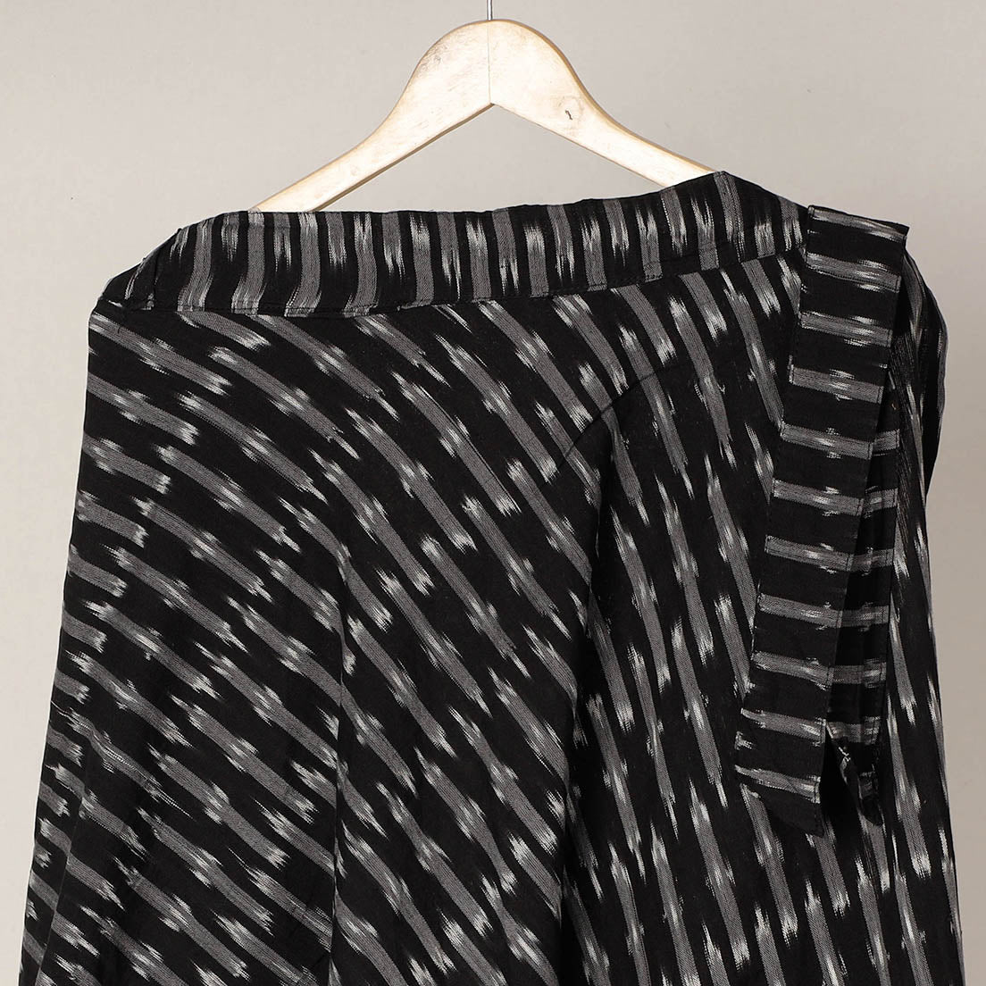 Black - Wrap Around Cotton Pochampally Ikat Skirt
