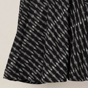 Black - Wrap Around Cotton Pochampally Ikat Skirt