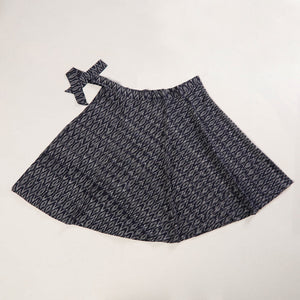 Black - Wrap Around Cotton Pochampally Ikat Skirt