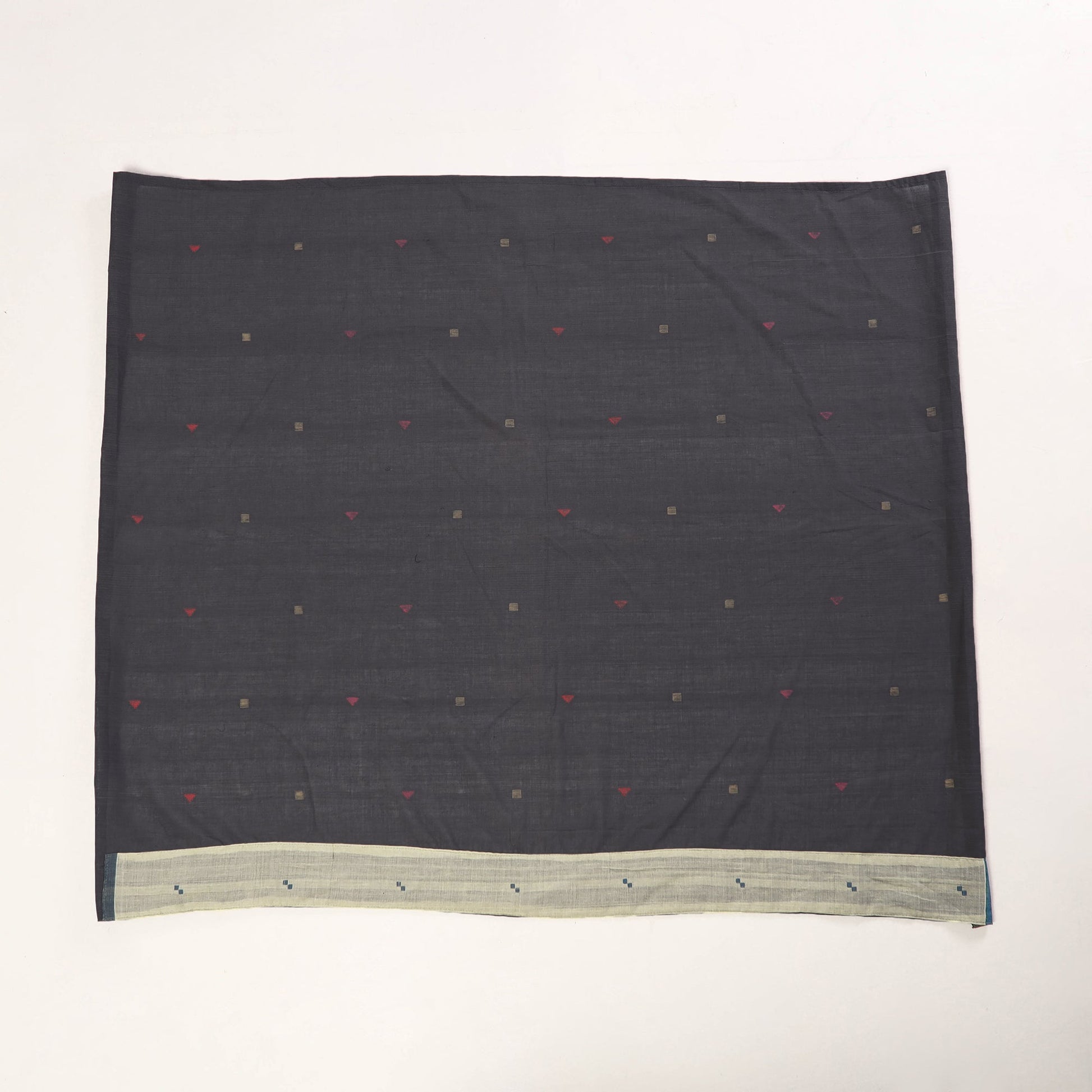 Black - Rangoli Jamdani Cotton Blouse Piece