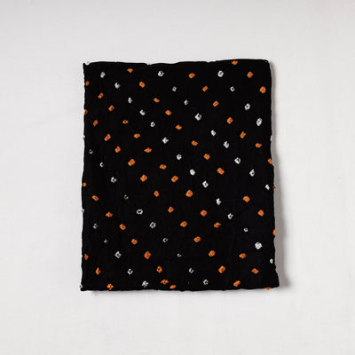 Black - Kutch Bandhani Tie-Dye Mul Cotton Precut Fabric