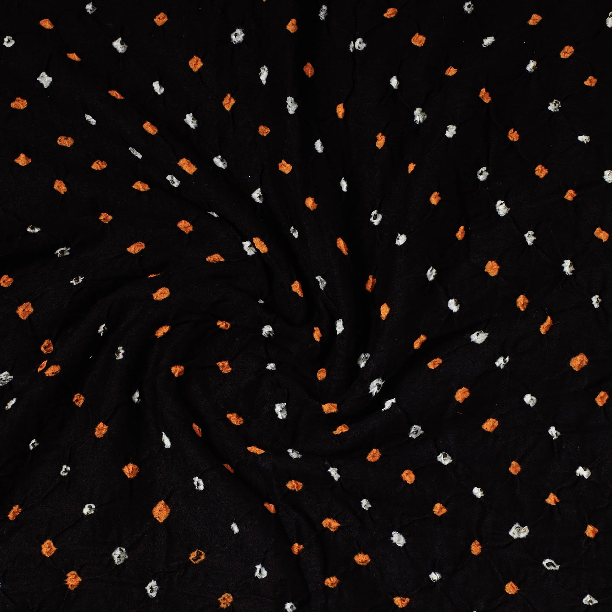 Black - Kutch Bandhani Tie-Dye Mul Cotton Precut Fabric