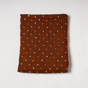 Brown - Kutch Bandhani Tie-Dye Mul Cotton Precut Fabric