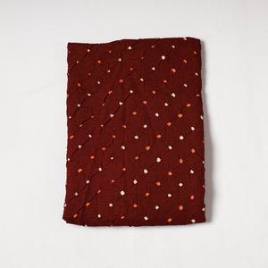Brown - Kutch Bandhani Tie-Dye Mul Cotton Precut Fabric
