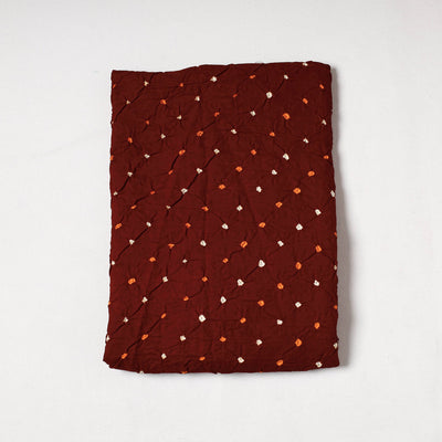 Brown - Kutch Bandhani Tie-Dye Mul Cotton Precut Fabric