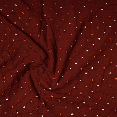 Brown - Kutch Bandhani Tie-Dye Mul Cotton Precut Fabric