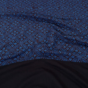Black - Plain Cotton Double Bed Cover Set with Bagh Patchwork