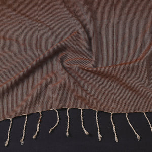 Brown - Mangalagiri Handloom Cotton Stole with Tassels