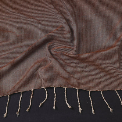 Brown - Mangalagiri Handloom Cotton Stole with Tassels