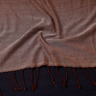 Brown - Mangalagiri Handloom Cotton Stole with Tassels