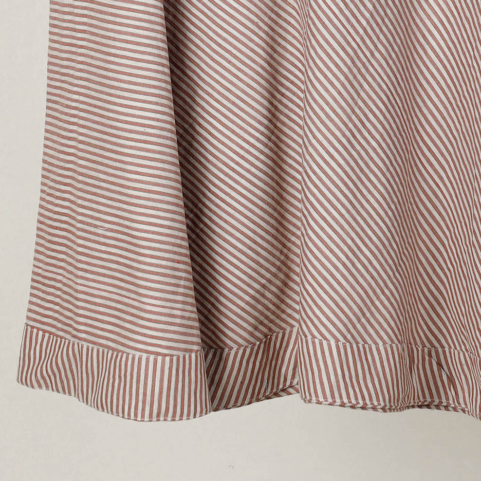 Brown - Plain Handloom Jhiri Cotton Wrap Around Skirt