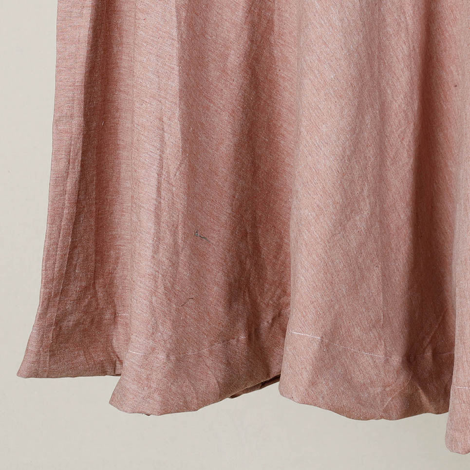 Brown - Plain Handloom Jhiri Cotton Wrap Around Skirt