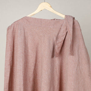 Brown - Plain Handloom Jhiri Cotton Wrap Around Skirt