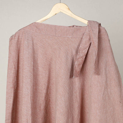 Brown - Plain Handloom Jhiri Cotton Wrap Around Skirt