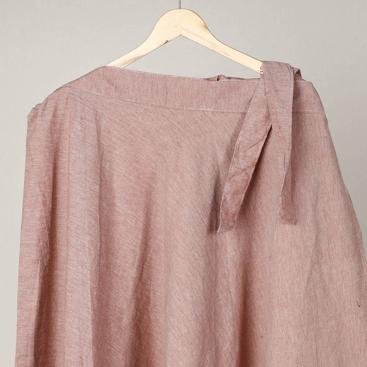 Brown - Plain Handloom Jhiri Cotton Wrap Around Skirt
