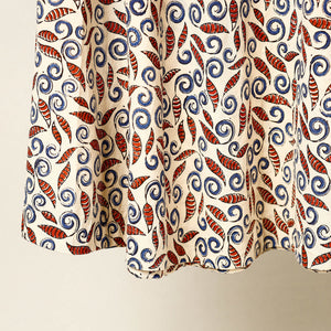 Beige - Block Print Cotton Wrap Around Ajrakh Skirt