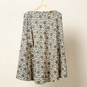 Brown - Block Print Cotton Wrap Around Ajrakh Skirt