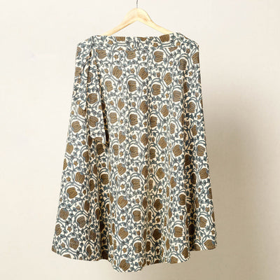 Brown - Block Print Cotton Wrap Around Ajrakh Skirt