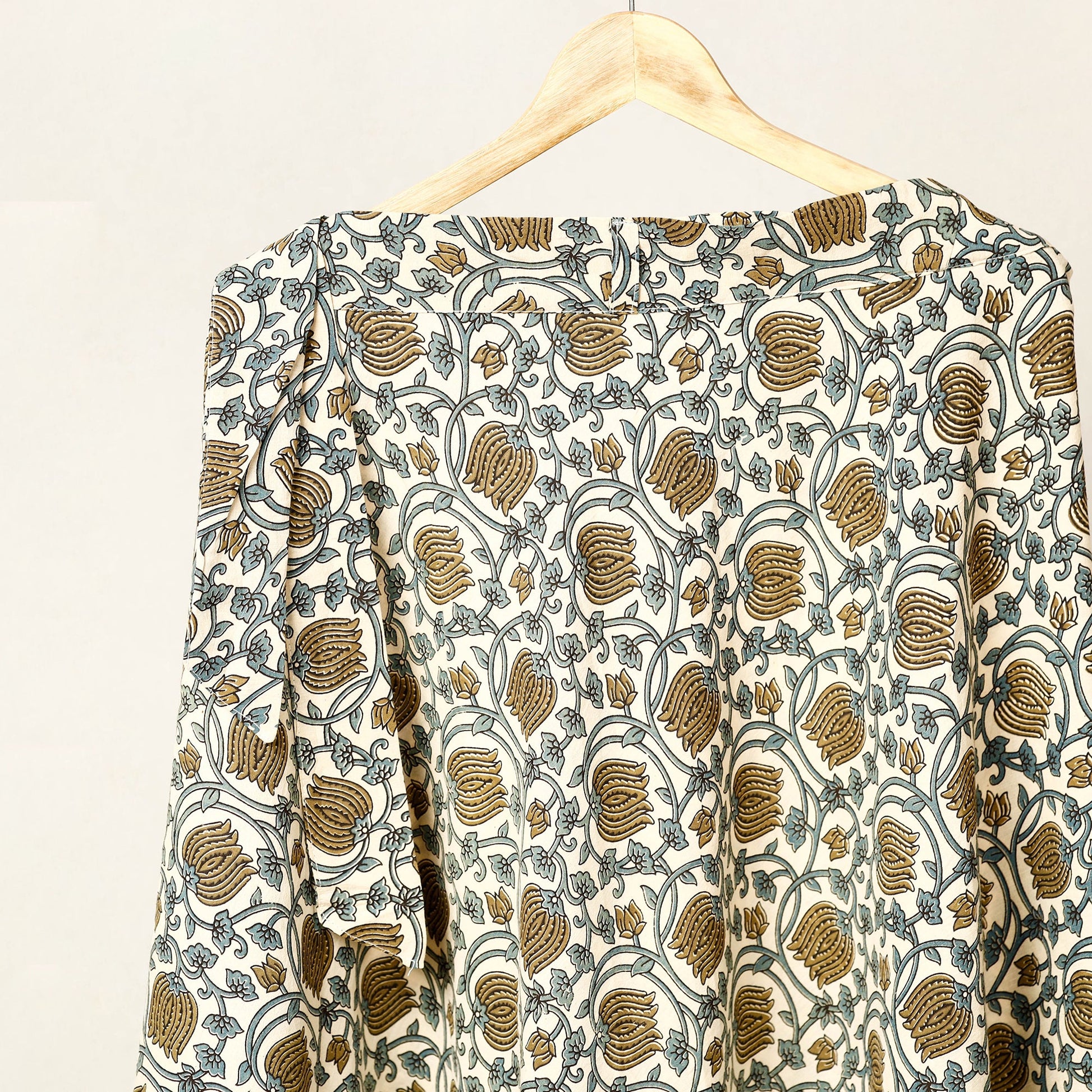 Brown - Block Print Cotton Wrap Around Ajrakh Skirt