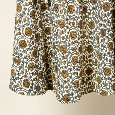 Brown - Block Print Cotton Wrap Around Ajrakh Skirt