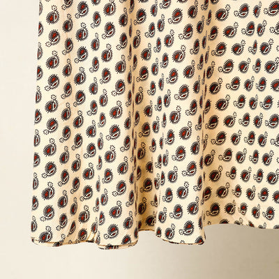 Beige - Block Print Cotton Wrap Around Ajrakh Skirt