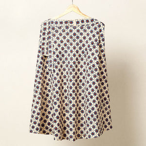Beige - Block Print Cotton Wrap Around Ajrakh Skirt