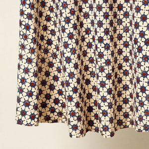 Beige - Block Print Cotton Wrap Around Ajrakh Skirt