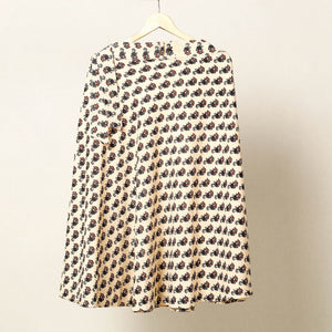 Beige - Block Print Cotton Wrap Around Ajrakh Skirt