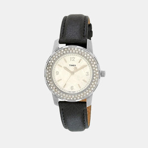 Fashion Women Quartz Silver Dial Analog Leather Watch T2N150
