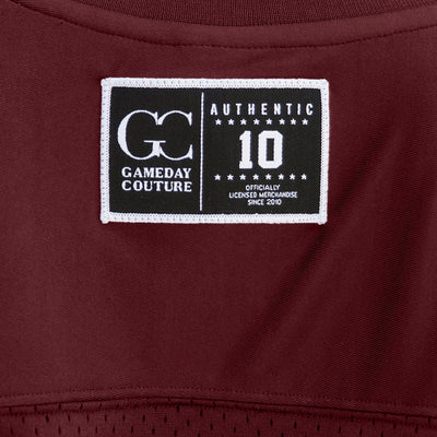 SOUTH CAROLINA GAMECOCKS UNTIL KICKOFF OVERSIZED V-NECK RHINESTONE-STRIPED TRIM FASHION JERSEY