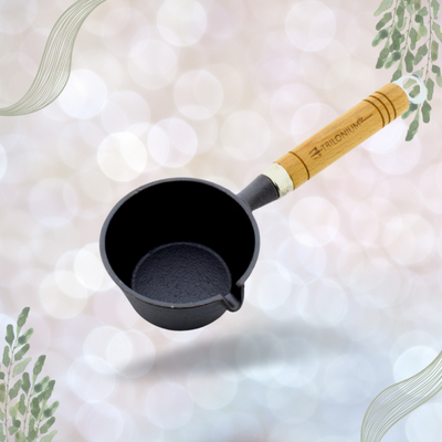 Trilonium Cast Iron 11 cm Tadka Pan | Gas & Induction Compatible | Silver