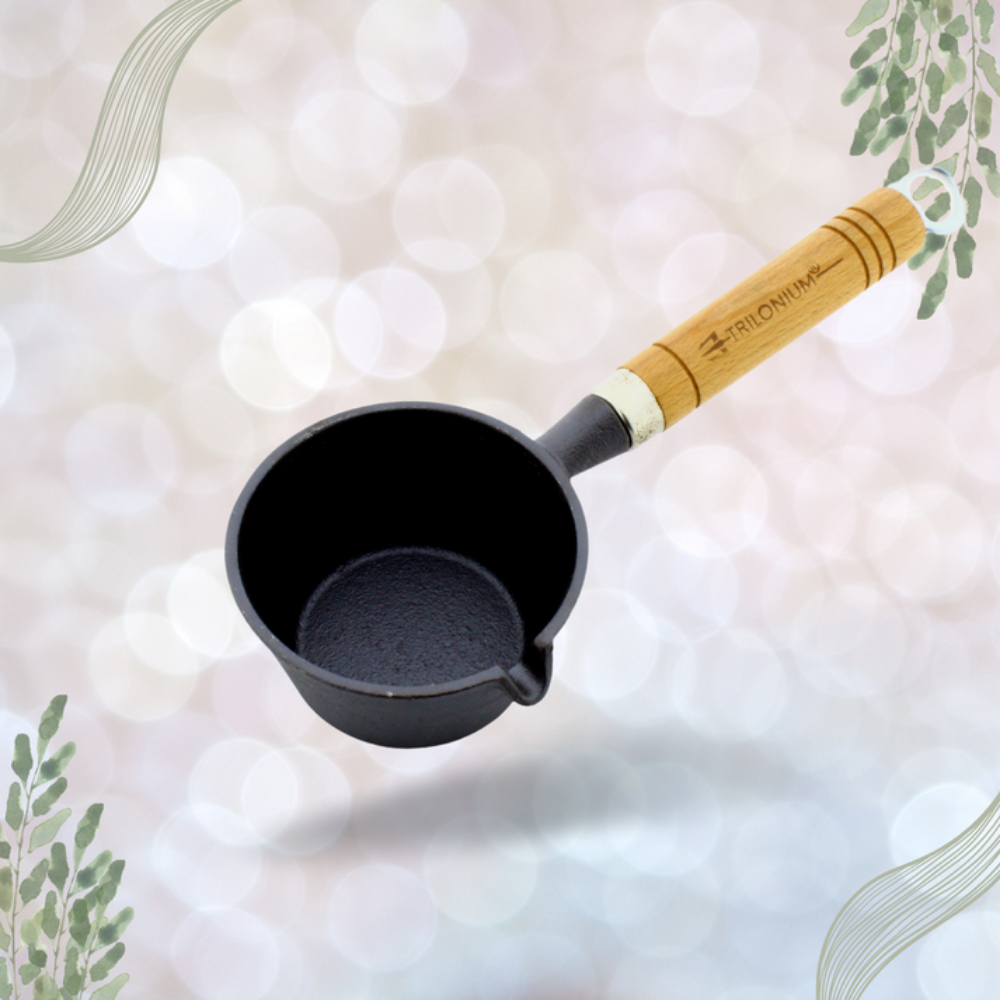 Trilonium Cast Iron 11 cm Tadka Pan | Gas & Induction Compatible | Silver