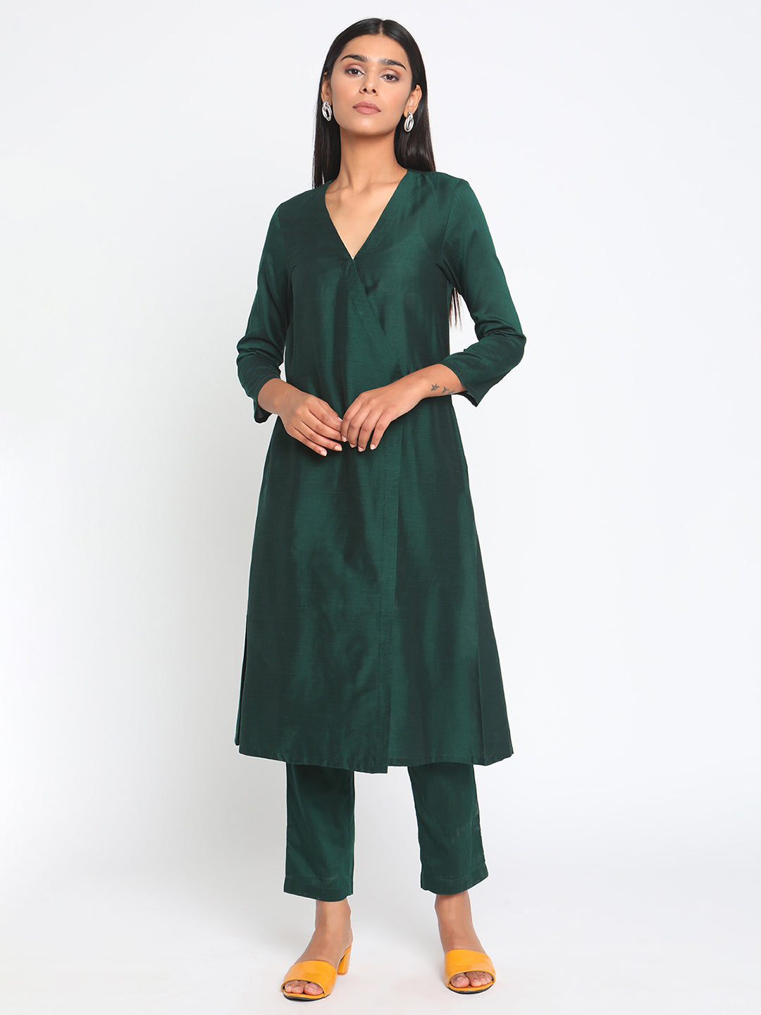 Green Silk Angrakha Set | Relove