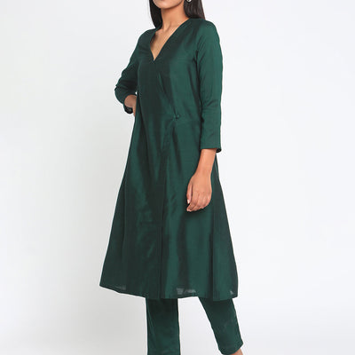 Green Silk Angrakha Set | Relove