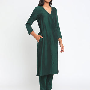 Green Silk Angrakha Set | Relove
