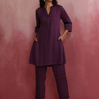 trueBrowns Purple Modal Co-ord Set