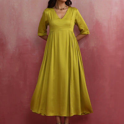 trueBrowns Modal Lime Green Dress